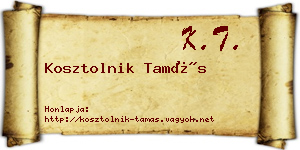 Kosztolnik Tamás névjegykártya