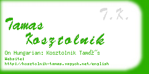 tamas kosztolnik business card